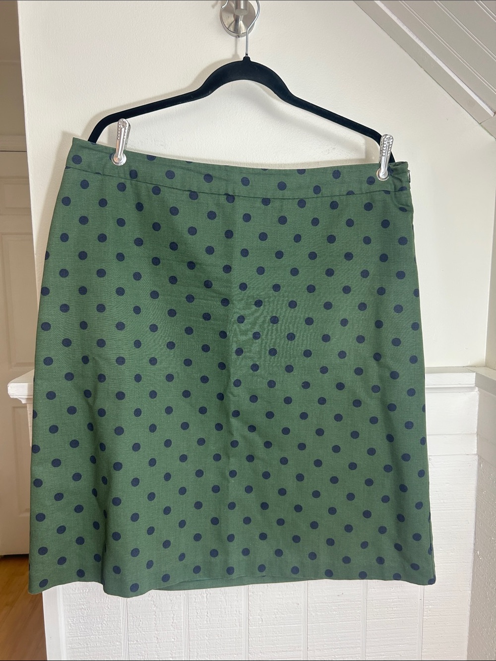 Boden Green & Navy Polka Dot Skirt 14L (14 LONG) - Picture 2 of 7